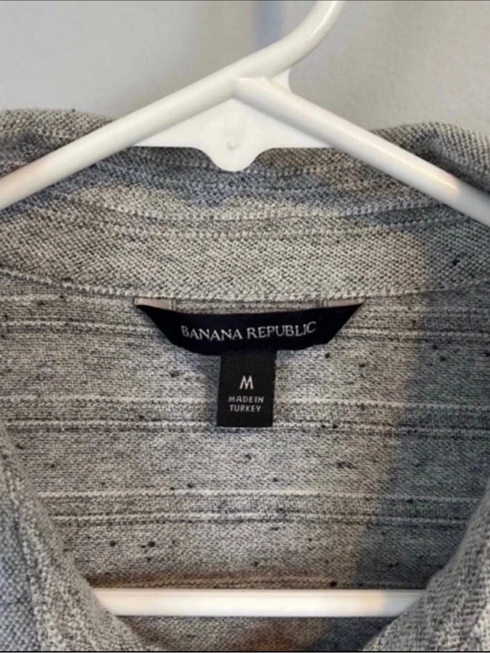 Banana Republic Gray Short-Sleeve Polo